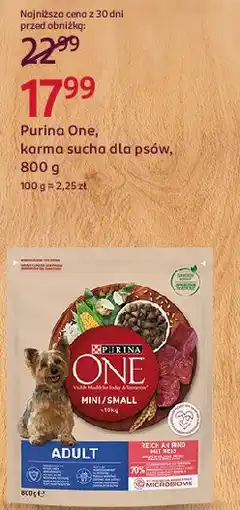 Rossmann Karma dla psa adult mini wołowina i ryż Purina One oferta