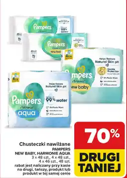 Carrefour Chusteczki nawilżane PAMPERS NEW BABY, HARMONIE AQUA oferta