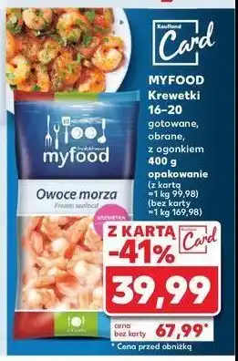 Kaufland Krewetki gotowane obrane 16/20 Myfood oferta