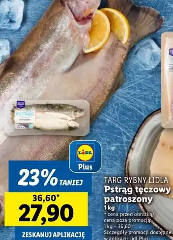 Lidl Pstrąg tęczowy patroszony Rybny targ lidla oferta