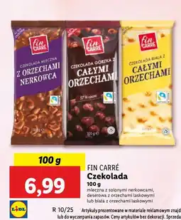 Lidl Czekolada mleczna z orzechami nerkowca Fin carre oferta