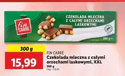 Lidl Czekolada mleczna z całymi orzechami laskowymi Fin carre oferta