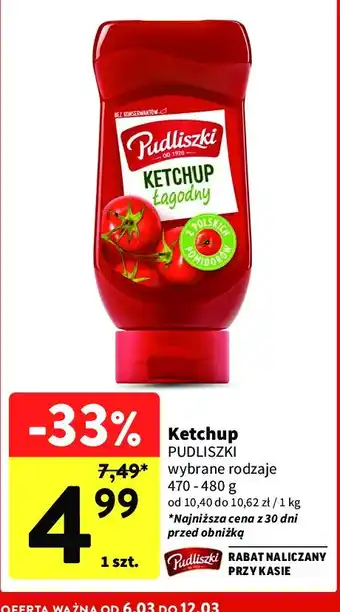 Intermarche Ketchup łagodny Pudliszki oferta