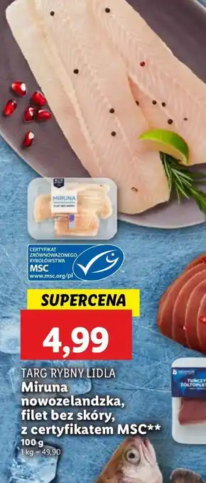 Lidl Miruna nowozelandzka filet bez skóry Rybny targ lidla oferta