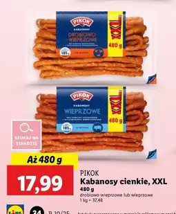 Lidl Kabanosy drobiowo-wieprzowe Pikok oferta