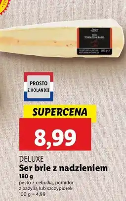 Lidl Ser brie z pesto z bazylii i cebulą dymką Deluxe oferta