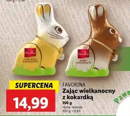 Lidl Zając z czekolady pełnomlecznej z kokardą Favorina oferta