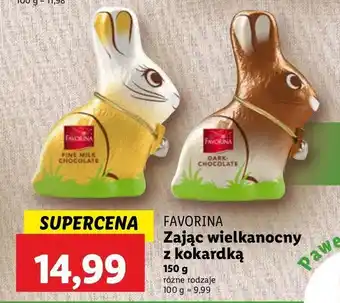 Lidl Zając z czekolady pełnomlecznej z kokardą Favorina oferta