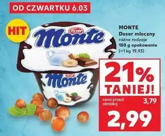 Kaufland Deser mleczno-czekoladowy z orzechami Zott monte oferta