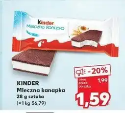 Kaufland Baton Kinder mleczna kanapka oferta