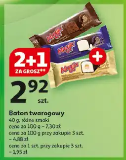 Auchan Batonik z masy twarogowej z mlekiem zagęszczonym w polewie kakaowej Magija oferta