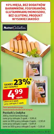 Auchan Parówki z indyka Auchan oferta