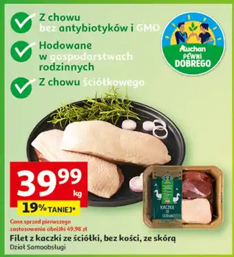 Auchan Filet z kaczki ze ściólki bez kości ze skórą Auchan pewni dobrego oferta