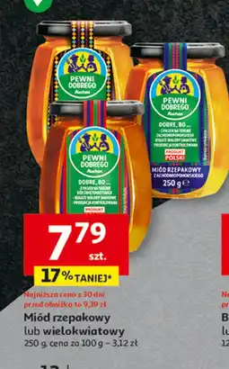 Auchan Miód rzepakowy z zachodniopomorskiego Auchan pewni dobrego oferta