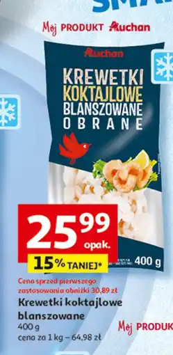 Auchan Krewetki koktajlowe gotowane obrane Auchan różnorodne (logo czerwone) oferta