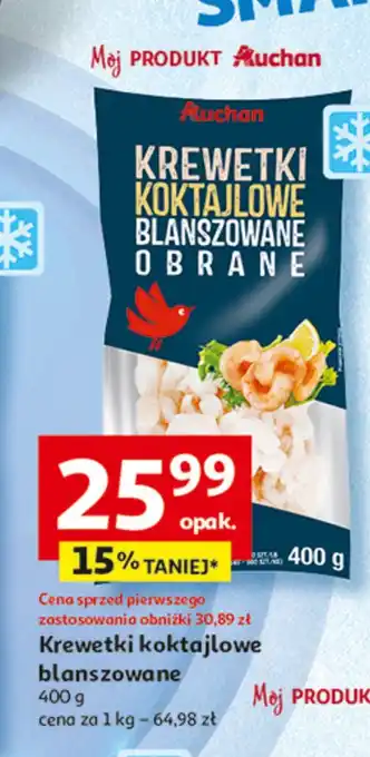 Auchan Krewetki koktajlowe gotowane obrane Auchan różnorodne (logo czerwone) oferta