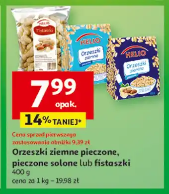 Auchan Orzeszki ziemne pieczone solone Helio oferta