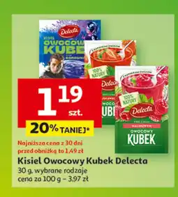 Auchan Kisiel malinowy z kawałkami owoców Delecta owocowy kubek oferta