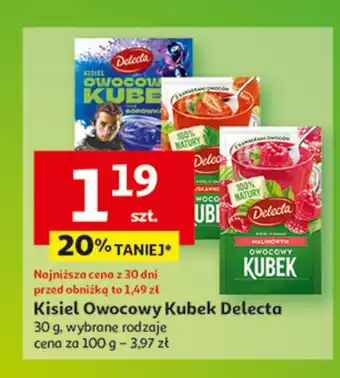 Auchan Kisiel malinowy z kawałkami owoców Delecta owocowy kubek oferta