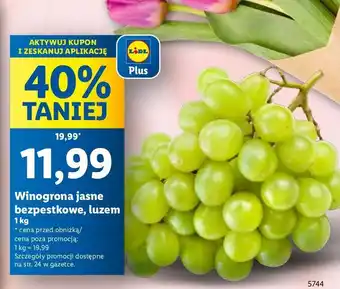 Lidl Winogrono jasne bezpestkowe oferta