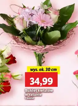 Lidl Bukiet kwiatów w ratanie 30 cm oferta