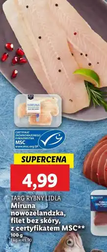 Lidl Miruna nowozelandzka filet bez skóry Targ Rybny Lidla oferta