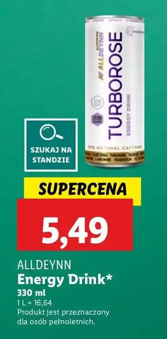 Lidl Napój turborose zero cukru Alldeynn oferta