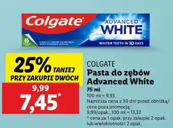 Lidl Pasta do zębów Colgate Advanced White oferta