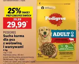 Lidl Karma dla psa wołowina z warzywami Pedigree oferta