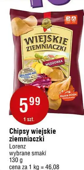 E.Leclerc Chipsy wędzonka staropolska Lorenz Wiejskie Ziemniaczki oferta