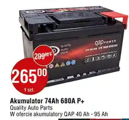 E.Leclerc Akumulator samochodowy qap 74ah Qap Quality Auto Parts oferta