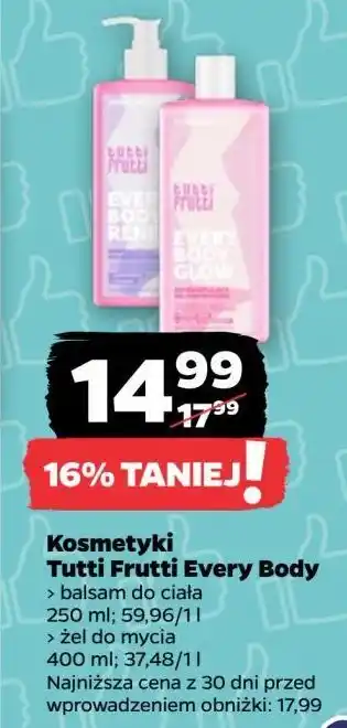 Netto Żel pod prysznic every body glow Tutti Frutti oferta