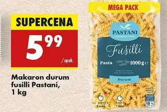 Biedronka Makaron durum fusilli Pastani oferta