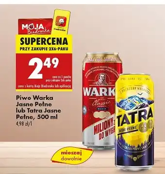 Biedronka Piwo Tatra Jasne Pełne oferta