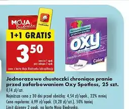 Biedronka Chusteczki jednorazowe chroniące przed zafarbowaniem Oxy Spotless oferta