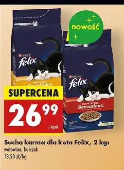 Biedronka Karma dla kota z wołowiną Purina Felix Sensations oferta