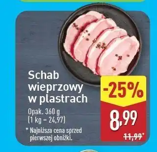 ALDI Schab wieprzowy bez kości plastry oferta