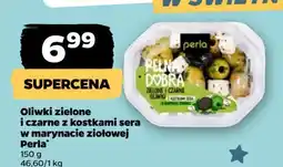 Netto Antipasti zielone i czarne oliwki z kostkami sera Perla antipasti oferta