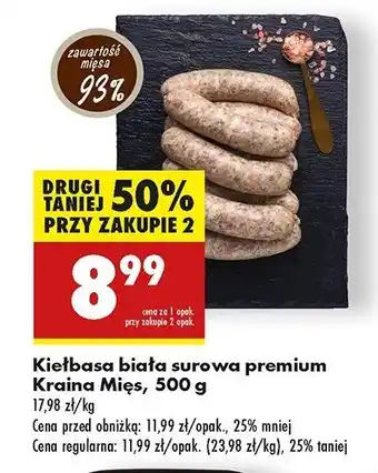 Biedronka Kiełbasa biała surowa Kraina mięs oferta