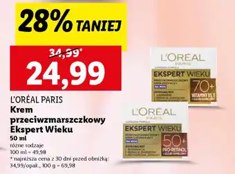 Lidl L'oréal paris krem przeciwzmarszczkowy ekspert wieku oferta