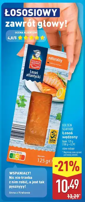 ALDI GOLDEN SEAFOOD Łosoś wędzony oferta