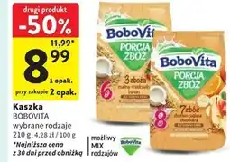 Intermarche BoboVita Porcja zbóż Kaszka mleczna 7 zbóż zbożowo-jaglana owocowa po 8 miesiącu 210 g oferta