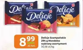 Społem Delicje Szampańskie Biszkopty z galaretką pomarańczową oblewane czekoladą 294 g oferta