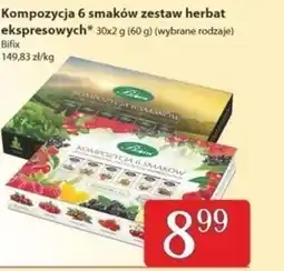 Społem Bifix Zestaw herbat czarnych ekspresowych kompozycja 6 smaków 60 g (30 x 2 g) oferta