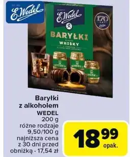 Carrefour E. Wedel Baryłki o smaku whisky z alkoholem w czekoladzie deserowej 200 g oferta
