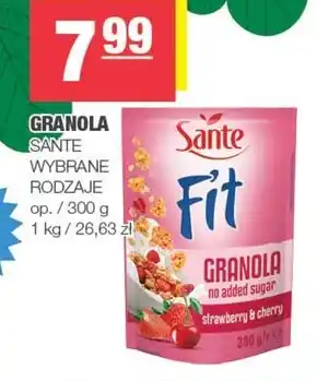 Spar Sante Fit Granola z truskawką i wiśnią 300 g oferta