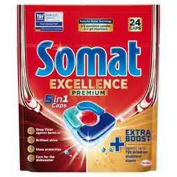 Drogerie Natura Somat Excellence Premium 5 iw 1 Caps Kapsułki do mycia naczyń w zmywarkach 468 g (24 sztuki) oferta