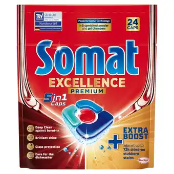 Drogerie Natura Somat Excellence Premium 5 iw 1 Caps Kapsułki do mycia naczyń w zmywarkach 468 g (24 sztuki) oferta