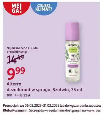 Rossmann Dezodorant Alterra oferta