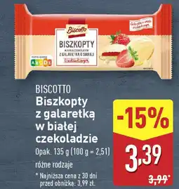 ALDI BISCOTTO Biszkopty z galaretka w białej czekoladzie oferta